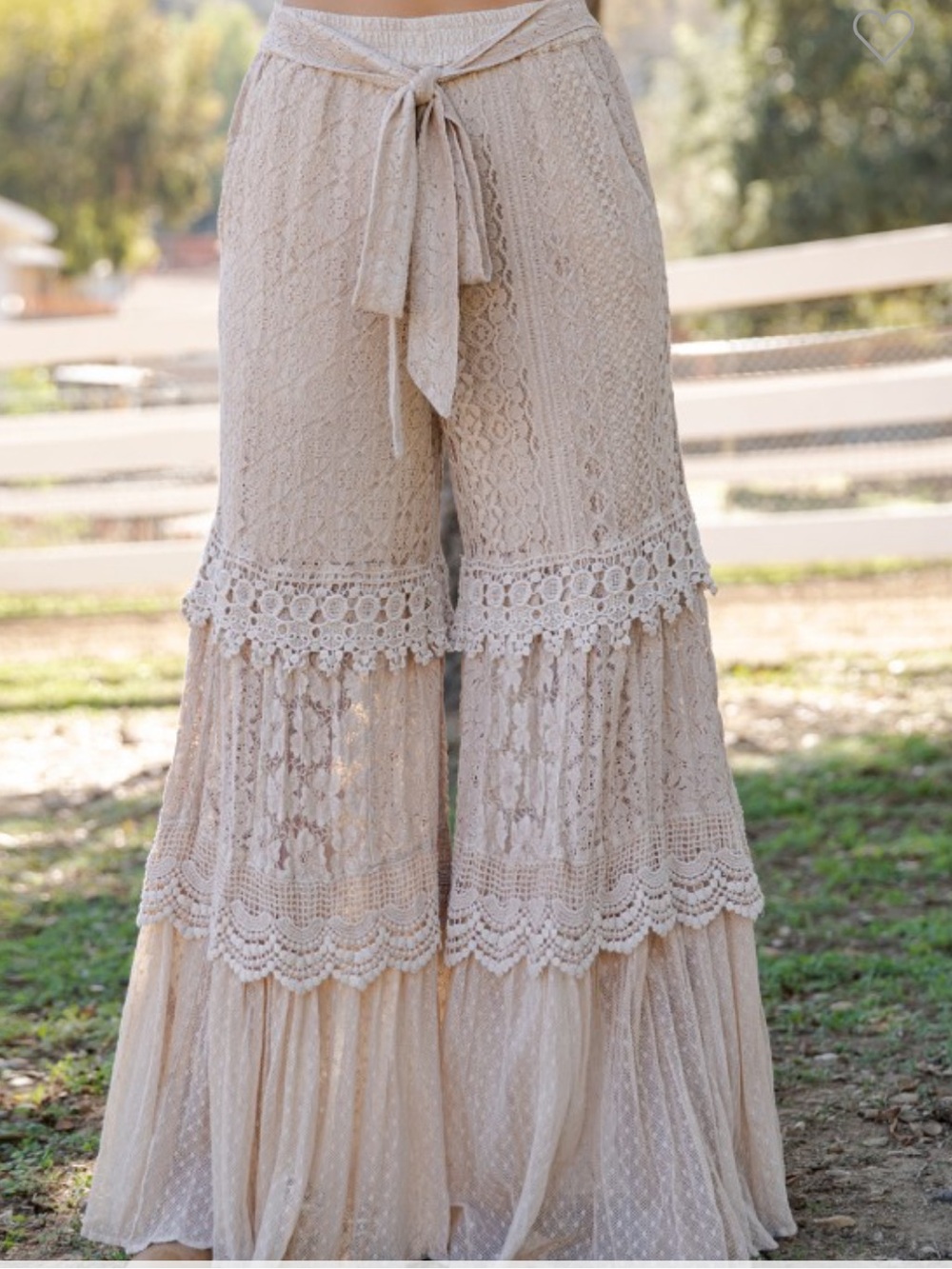 Young Threads Desert Dream Cloud Pant Lace Tiered Latte Boho